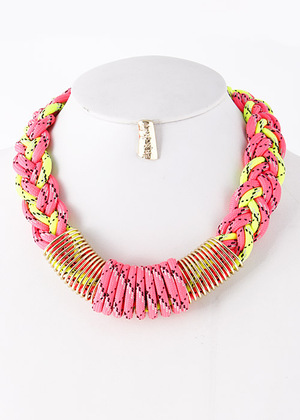 Pattern Rope Braided Unique Collar Necklace 5ECC7